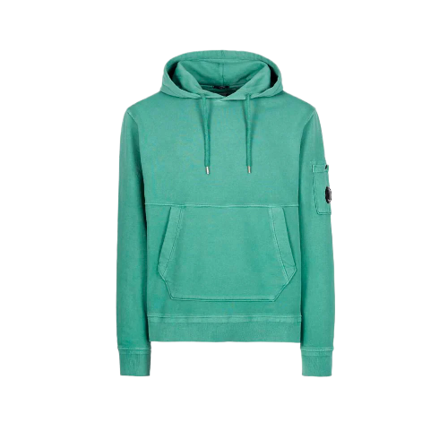 Pull à capuche Cp Company vert fluo